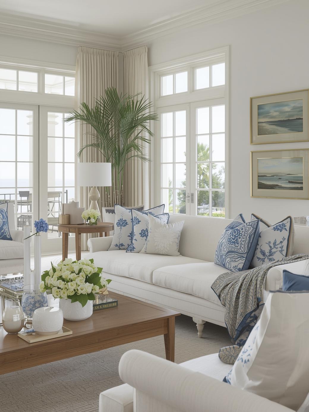 Helles Wohnzimmer mit Blumen